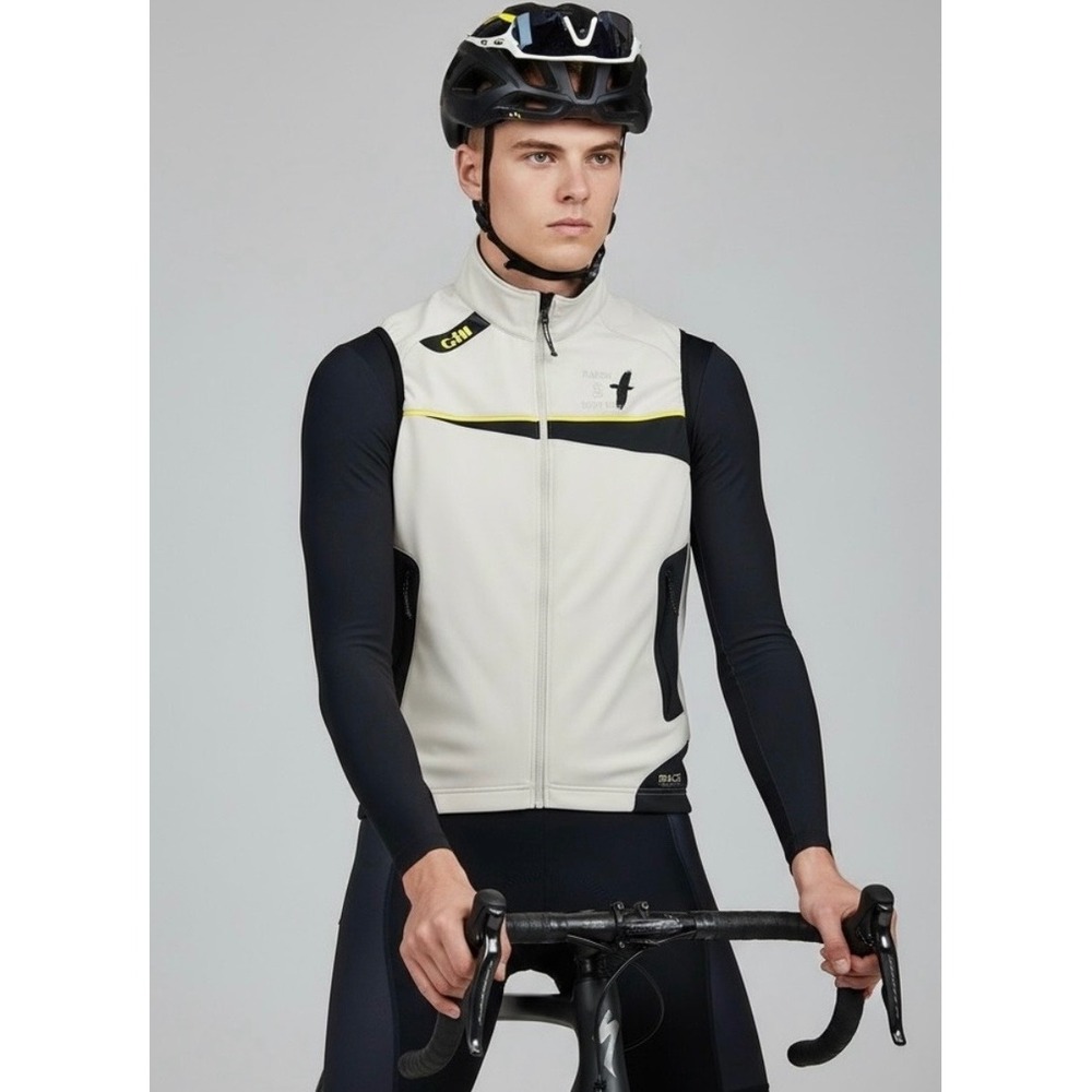Gill Race Collection Vest Lightweight Softshell Black Yellow Raven Mens  XL